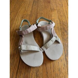 Teva Sandals Size 9 Multicolor Glitter Strap Slip On Adjustable Hook & Loop